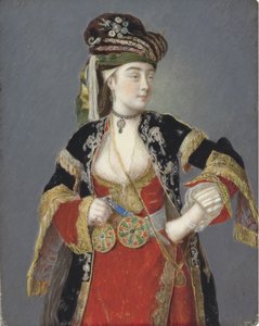 Vermutetes Porträt von Laura Tarsi in türkischer Kleidung von Jean Étienne Liotard